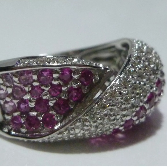 LeVian 14k white gold ombré berry crossover ring - Picture 2 of 6
